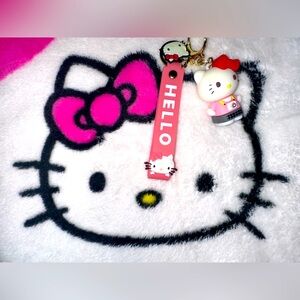 Hello 🩷 Kitty Keychain with Pink Strap